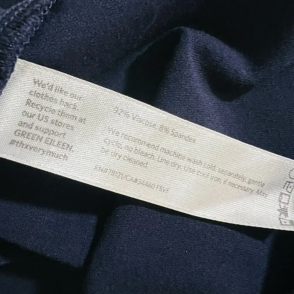 Eileen Fisher Navy Sleeveless Ovelay Shift Dress Size XS